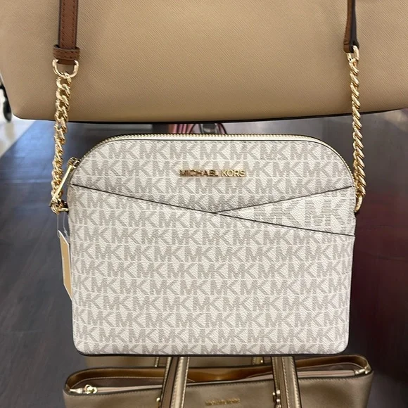 MICHAEL KORS Jet Set Medium Logo Dome Satchel Crossbody XCROSS XBODY
Vanilla - Picture 11 of 16